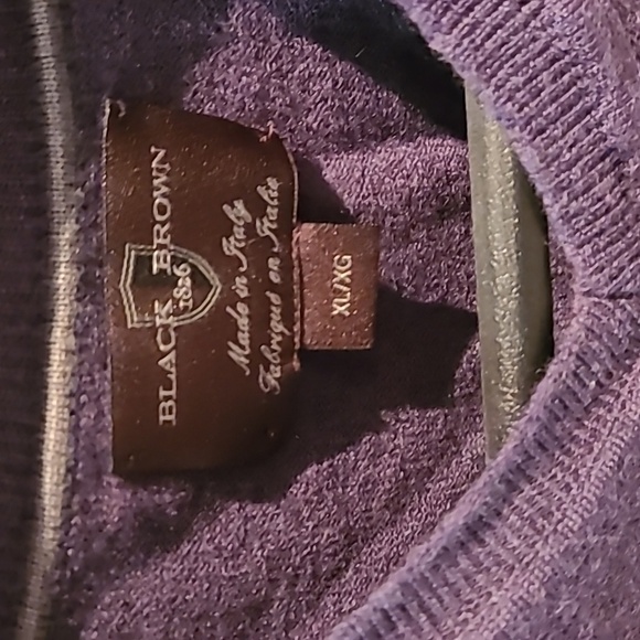Men's Merino Wool purple sweater. - Picture 2 of 3